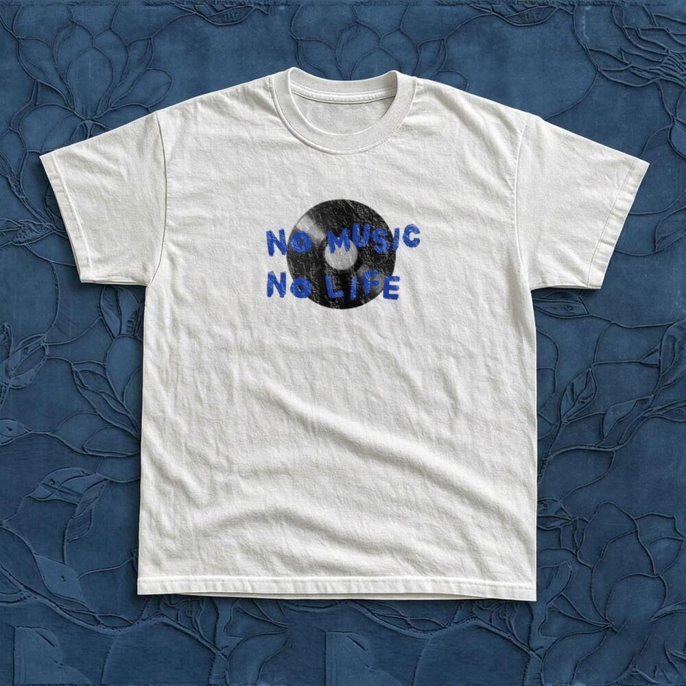 No Music No Life White Graphic Tee